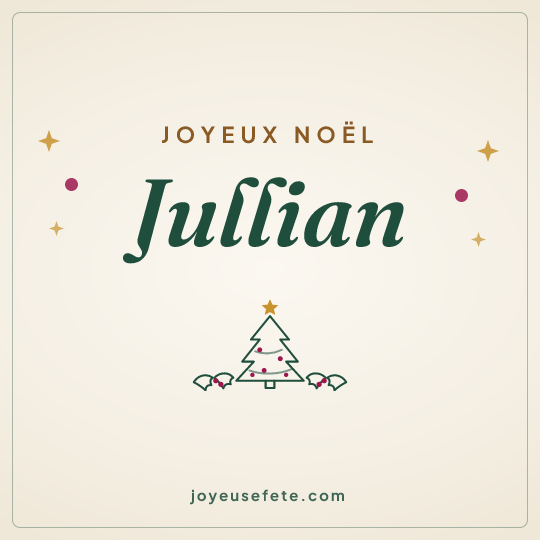 Image carrée « Joyeux Noël Jullian » pour WhatsApp