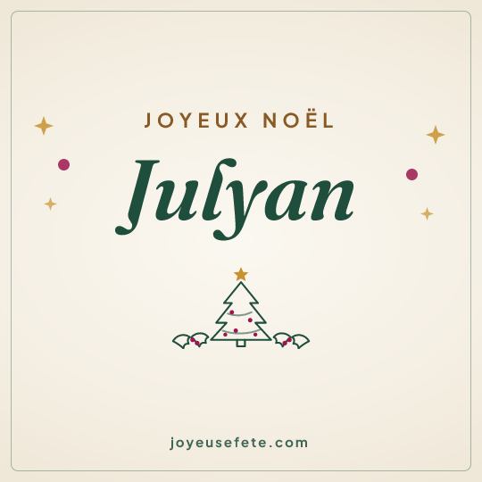 Image carrée « Joyeux Noël Julyan » pour WhatsApp