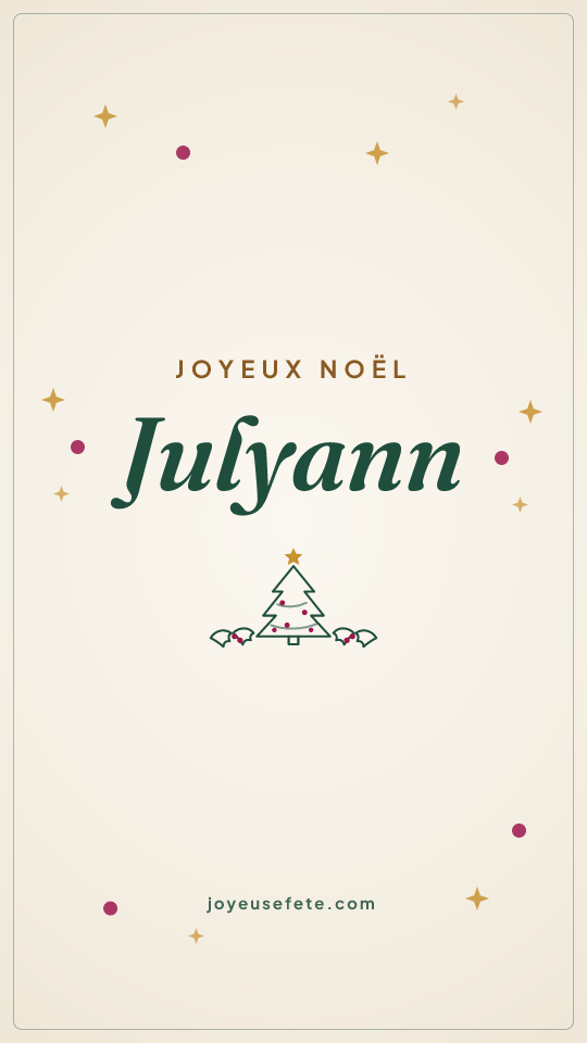 Image « Joyeux Noël Julyann » au format story