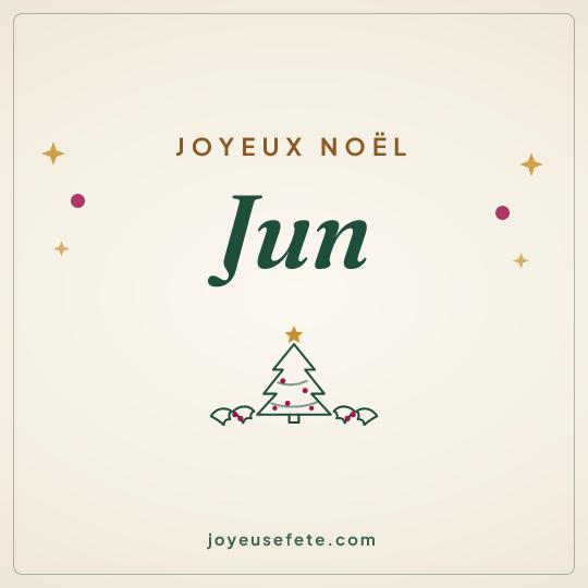 Image carrée « Joyeux Noël Jun » pour WhatsApp
