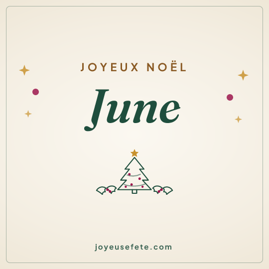 Image carrée « Joyeux Noël June » pour WhatsApp