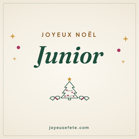Image carrée « Joyeux Noël Junior » pour WhatsApp