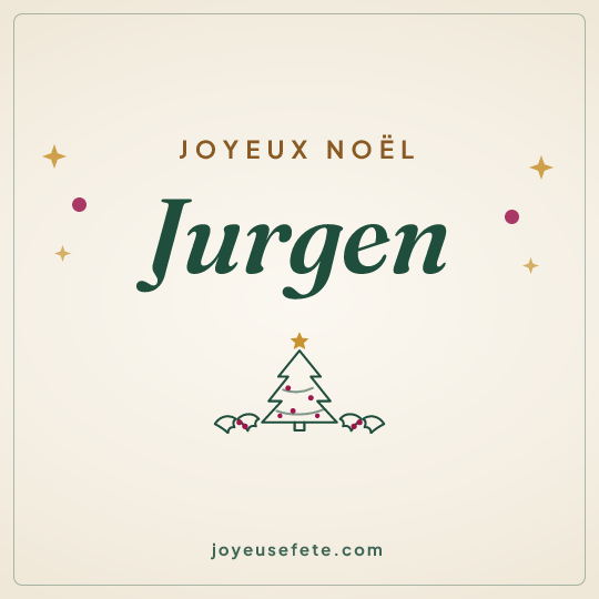 Image carrée « Joyeux Noël Jurgen » pour WhatsApp