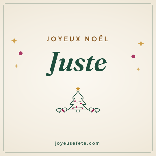 Image carrée « Joyeux Noël Juste » pour WhatsApp