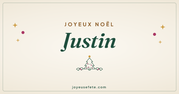 Image « Joyeux Noël Justin » au format large