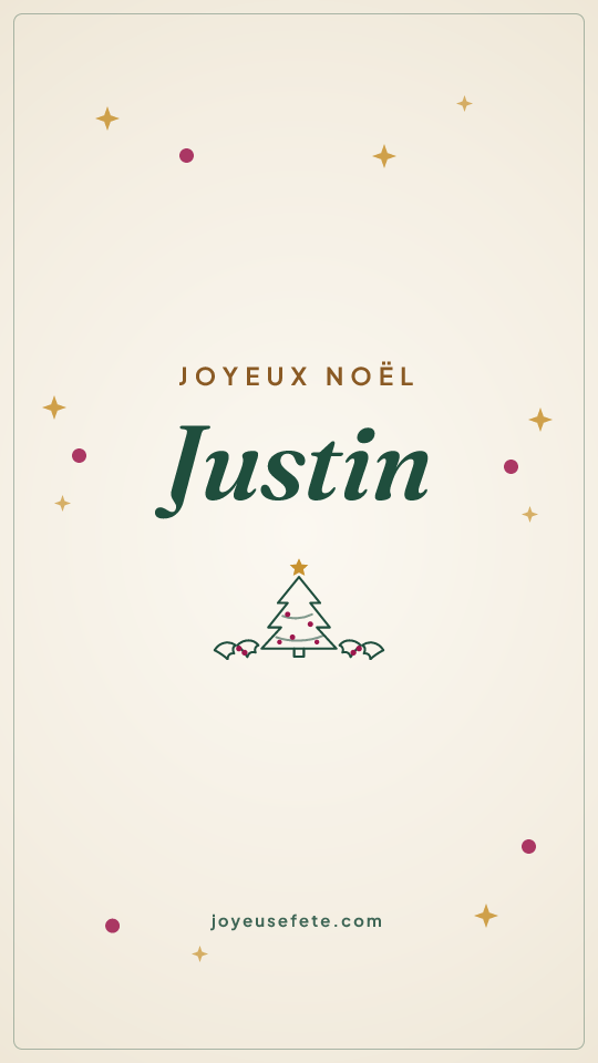 Image « Joyeux Noël Justin » au format story
