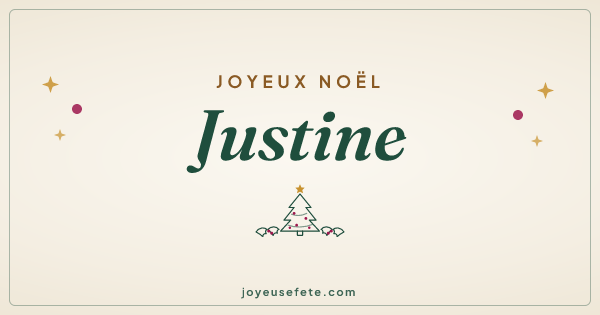 Image « Joyeux Noël Justine » au format large