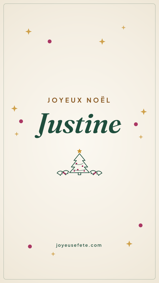 Image « Joyeux Noël Justine » au format story