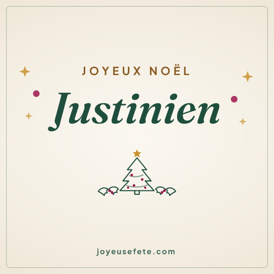 Image carrée « Joyeux Noël Justinien » pour WhatsApp
