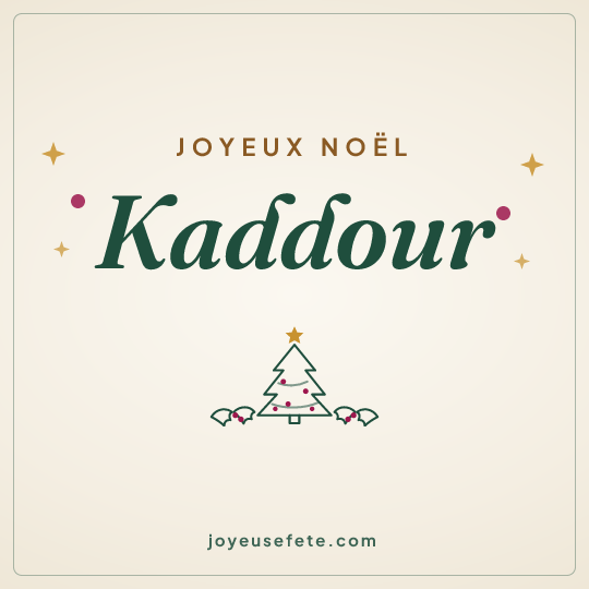 Image carrée « Joyeux Noël Kaddour » pour WhatsApp