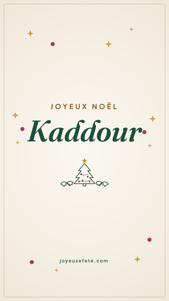 Image « Joyeux Noël Kaddour » au format story