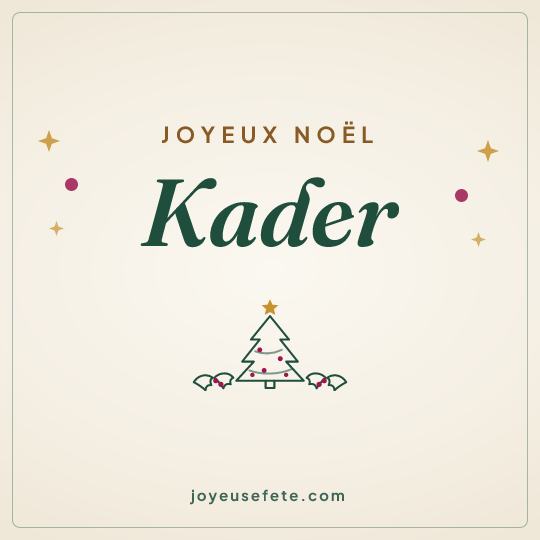 Image carrée « Joyeux Noël Kader » pour WhatsApp