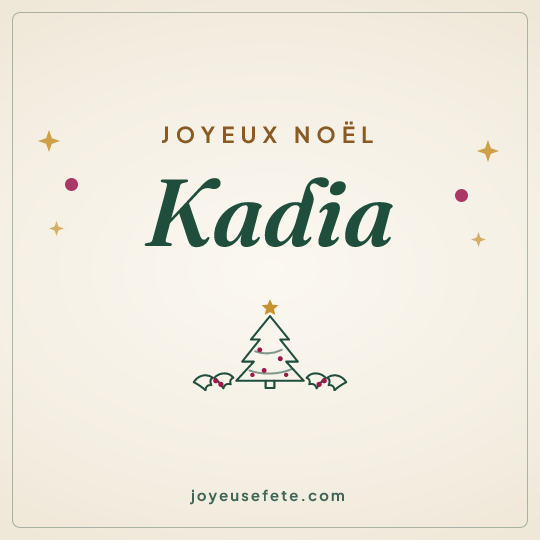 Image carrée « Joyeux Noël Kadia » pour WhatsApp