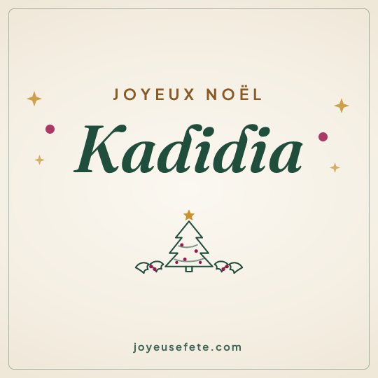Image carrée « Joyeux Noël Kadidia » pour WhatsApp