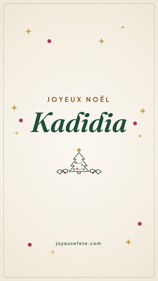 Image « Joyeux Noël Kadidia » au format story