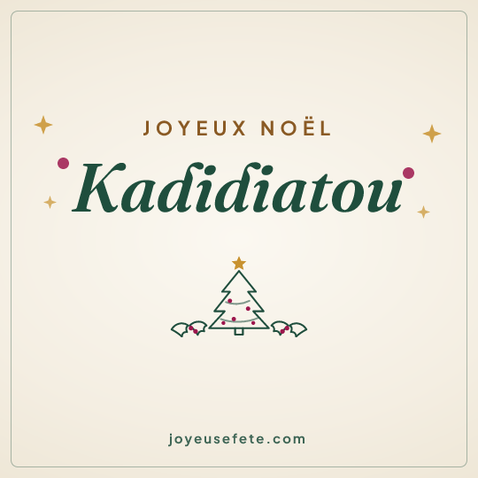 Image carrée « Joyeux Noël Kadidiatou » pour WhatsApp