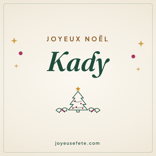 Image carrée « Joyeux Noël Kady » pour WhatsApp
