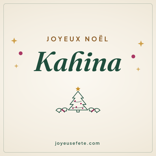 Image carrée « Joyeux Noël Kahina » pour WhatsApp