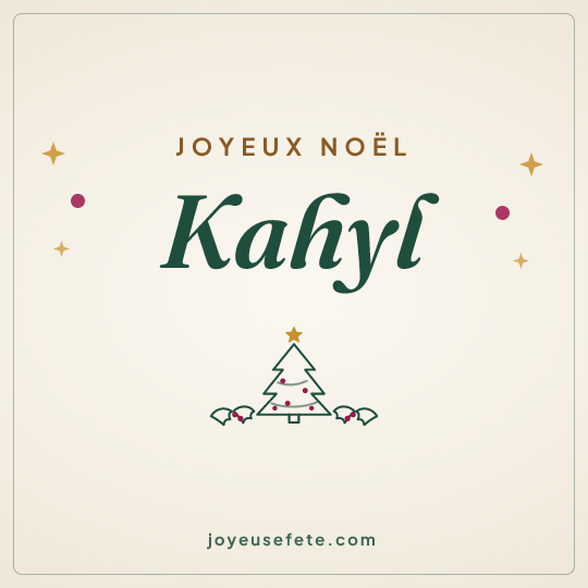 Image carrée « Joyeux Noël Kahyl » pour WhatsApp