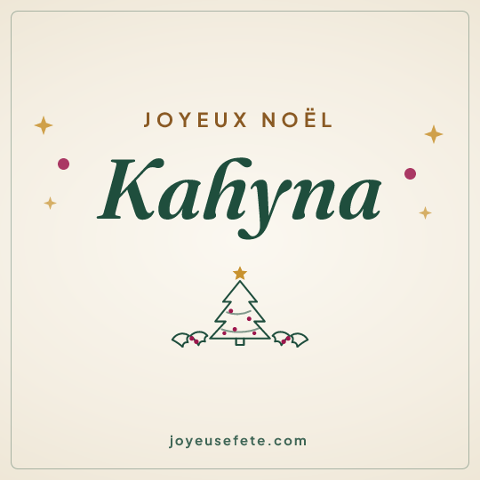 Image carrée « Joyeux Noël Kahyna » pour WhatsApp