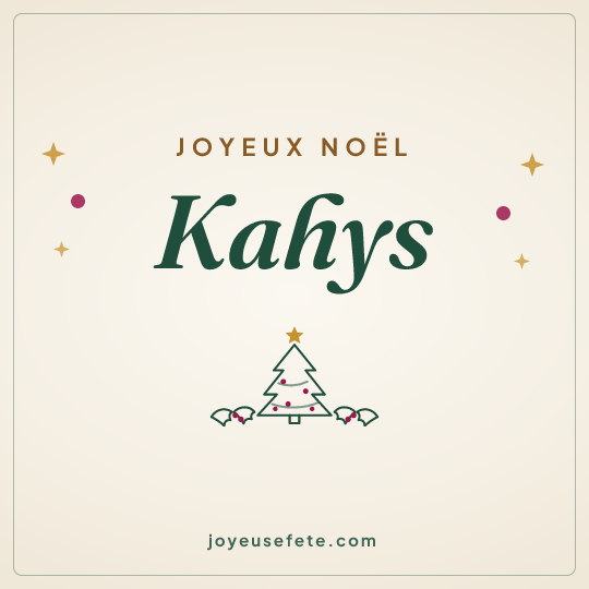 Image carrée « Joyeux Noël Kahys » pour WhatsApp