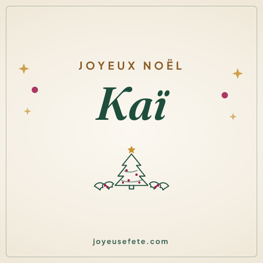 Image carrée « Joyeux Noël Kaï » pour WhatsApp