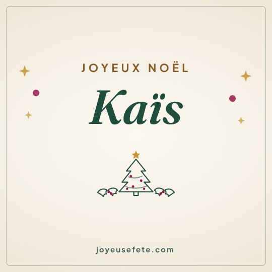 Image carrée « Joyeux Noël Kaïs » pour WhatsApp