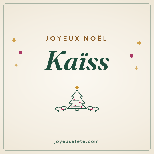 Image carrée « Joyeux Noël Kaïss » pour WhatsApp