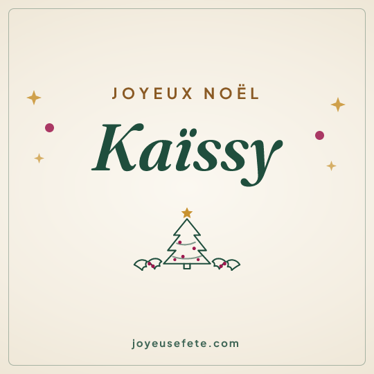 Image carrée « Joyeux Noël Kaïssy » pour WhatsApp