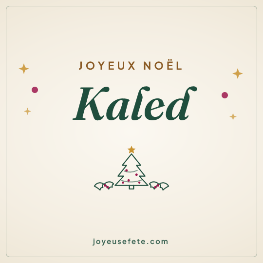 Image carrée « Joyeux Noël Kaled » pour WhatsApp