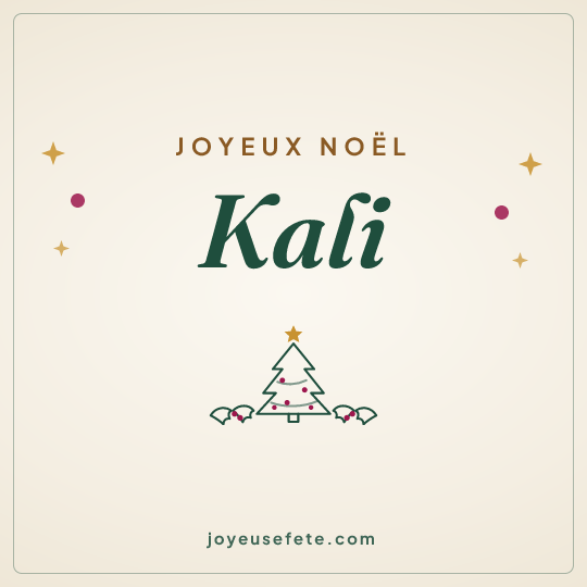 Image carrée « Joyeux Noël Kali » pour WhatsApp