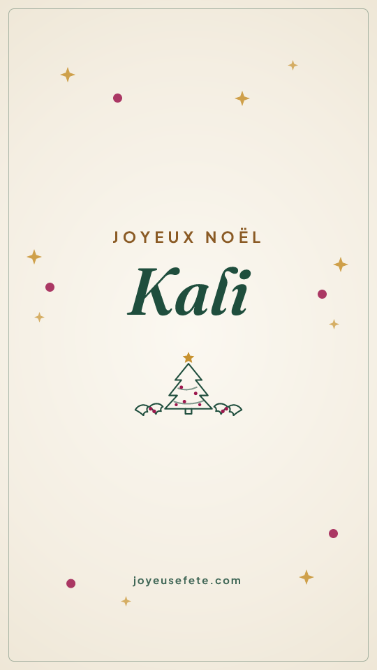 Image « Joyeux Noël Kali » au format story