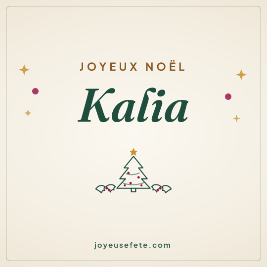 Image carrée « Joyeux Noël Kalia » pour WhatsApp