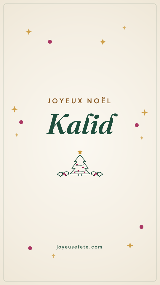 Image « Joyeux Noël Kalid » au format story
