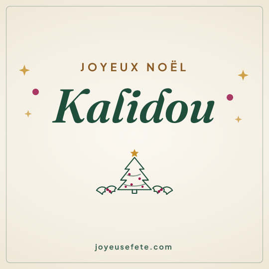 Image carrée « Joyeux Noël Kalidou » pour WhatsApp