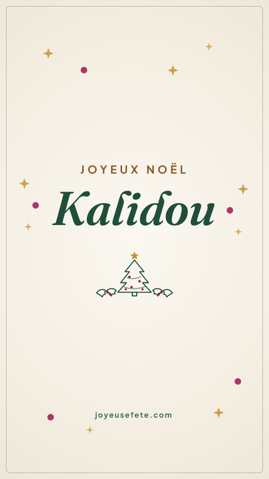 Image « Joyeux Noël Kalidou » au format story