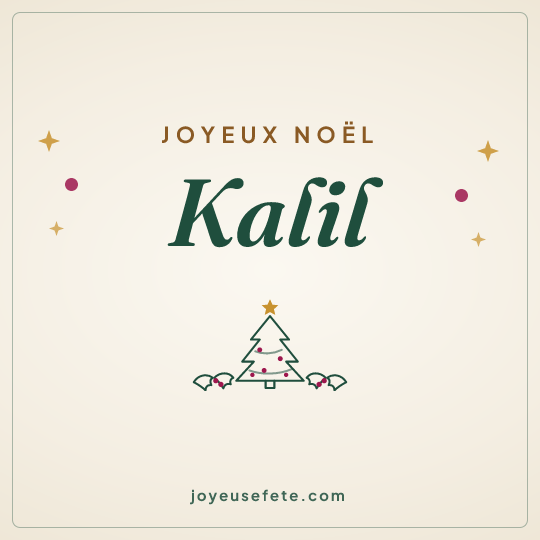 Image carrée « Joyeux Noël Kalil » pour WhatsApp