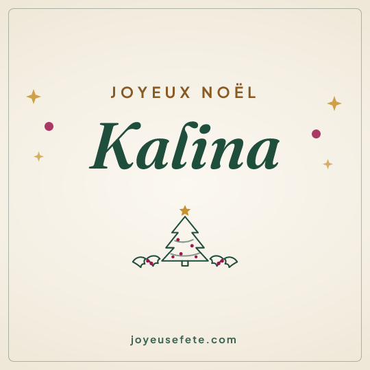 Image carrée « Joyeux Noël Kalina » pour WhatsApp