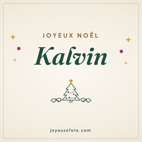 Image carrée « Joyeux Noël Kalvin » pour WhatsApp