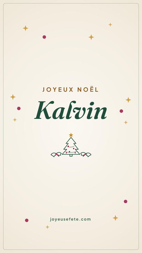 Image « Joyeux Noël Kalvin » au format story