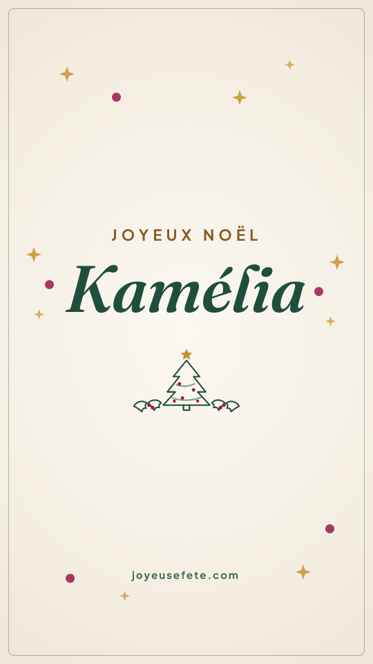 Image « Joyeux Noël Kamélia » au format story