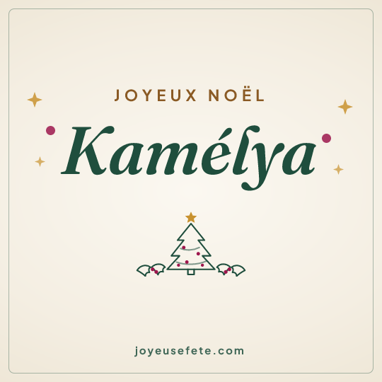 Image carrée « Joyeux Noël Kamélya » pour WhatsApp