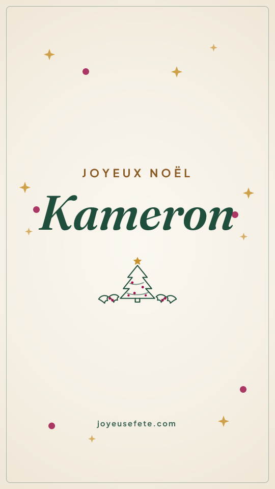 Image « Joyeux Noël Kameron » au format story