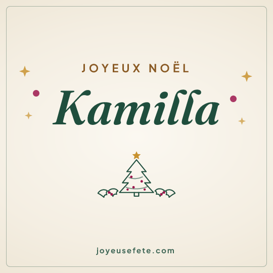 Image carrée « Joyeux Noël Kamilla » pour WhatsApp