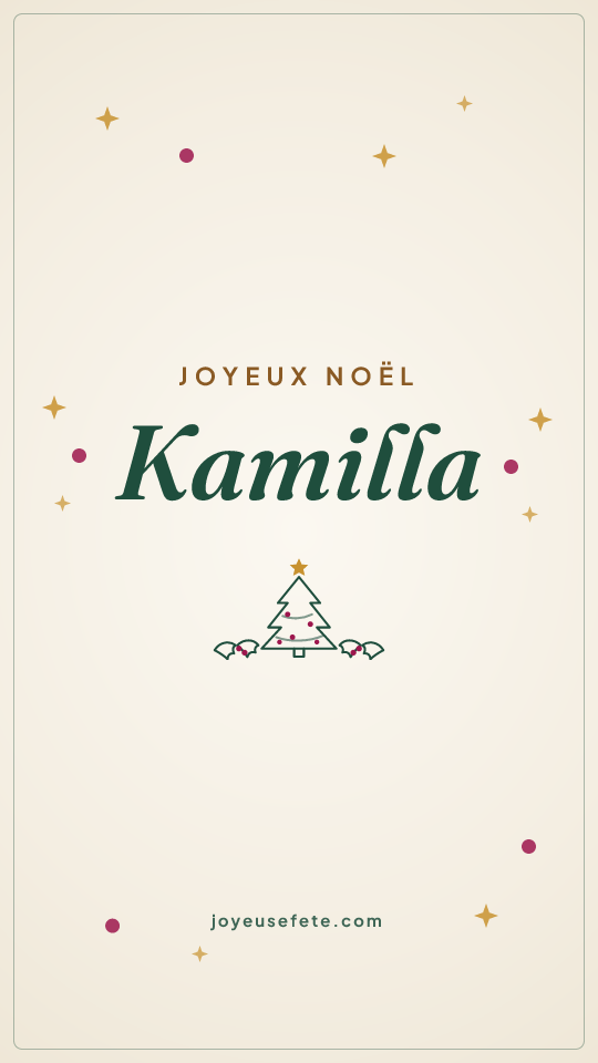 Image « Joyeux Noël Kamilla » au format story