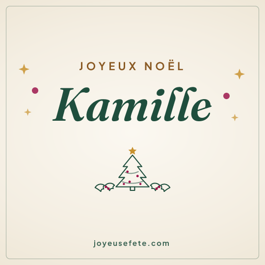 Image carrée « Joyeux Noël Kamille » pour WhatsApp