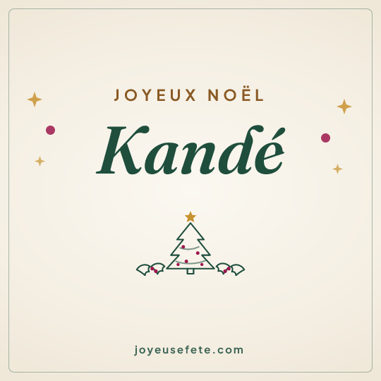 Image carrée « Joyeux Noël Kandé » pour WhatsApp