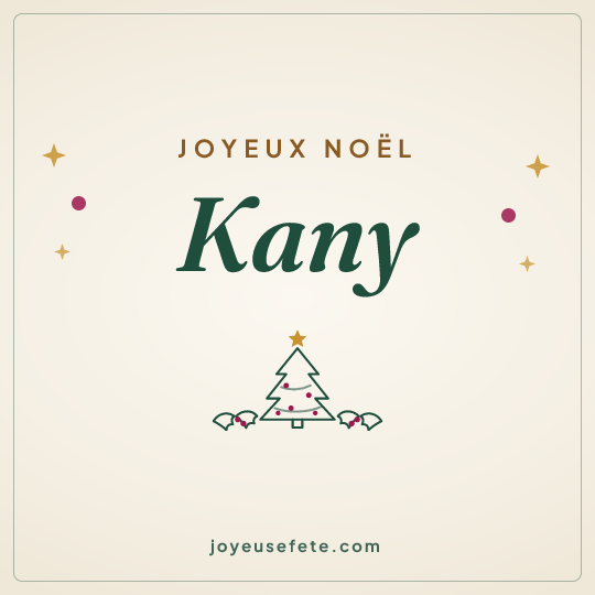 Image carrée « Joyeux Noël Kany » pour WhatsApp