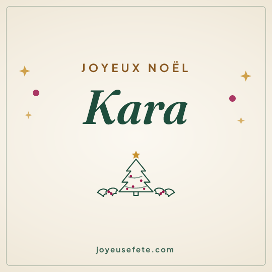 Image carrée « Joyeux Noël Kara » pour WhatsApp
