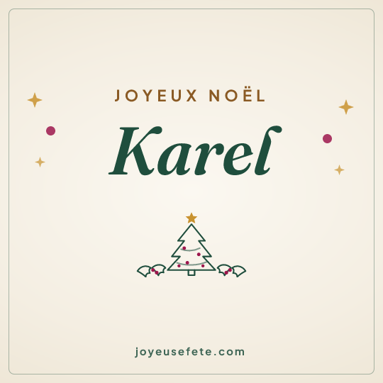 Image carrée « Joyeux Noël Karel » pour WhatsApp